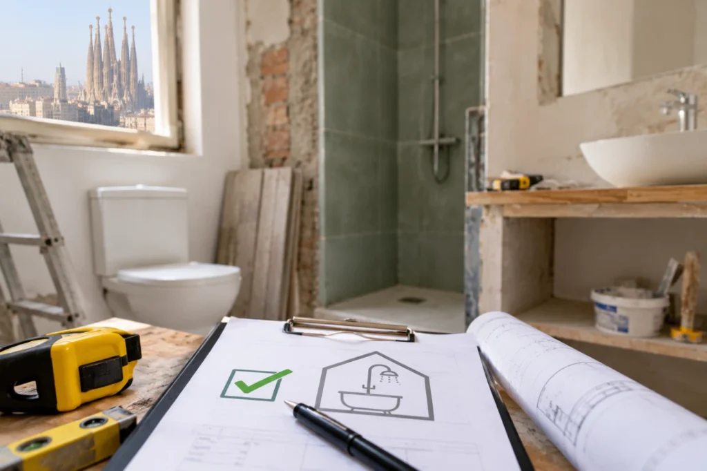 Necesitas licencia para reforma de un baño en Barcelona